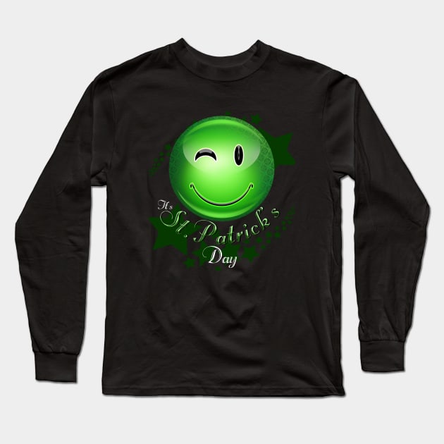 Happy St Saint Patrick's Day Smiley funny face Long Sleeve T-Shirt by aeroloversclothing